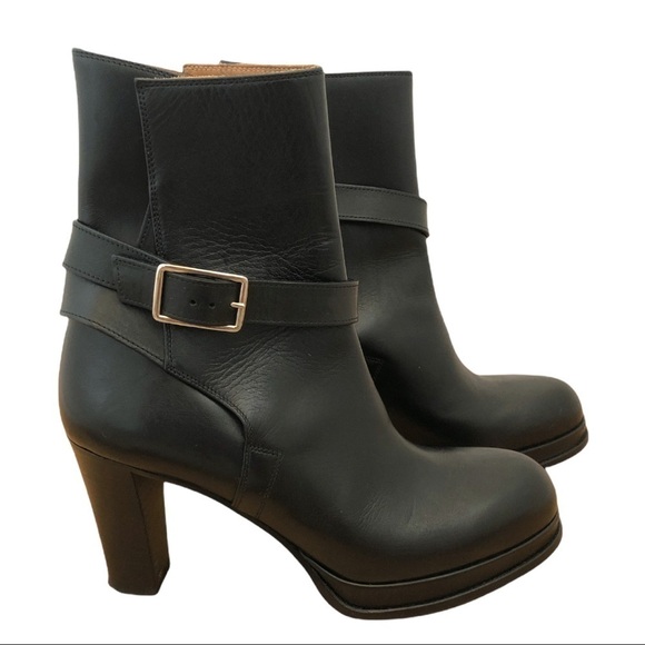 Acne | Black Leather Platform Ankle Boots - Size IT 39 - Picture 1 of 9